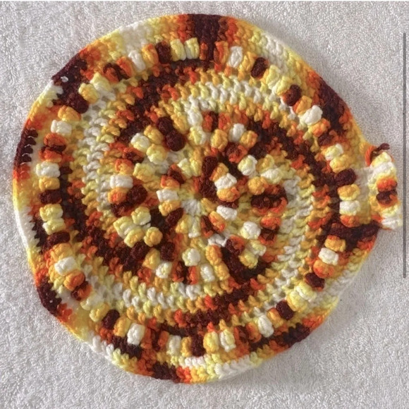 Vintage MCM Colours Handmade Crochet Knit Hot Pads - Picture 2 of 8